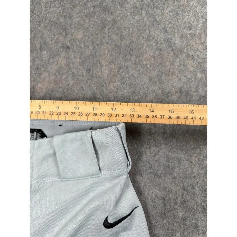 Nike BSBL Youth Boys Gray Baseball Pants Size Large Mesh Panels Elastic Cuff